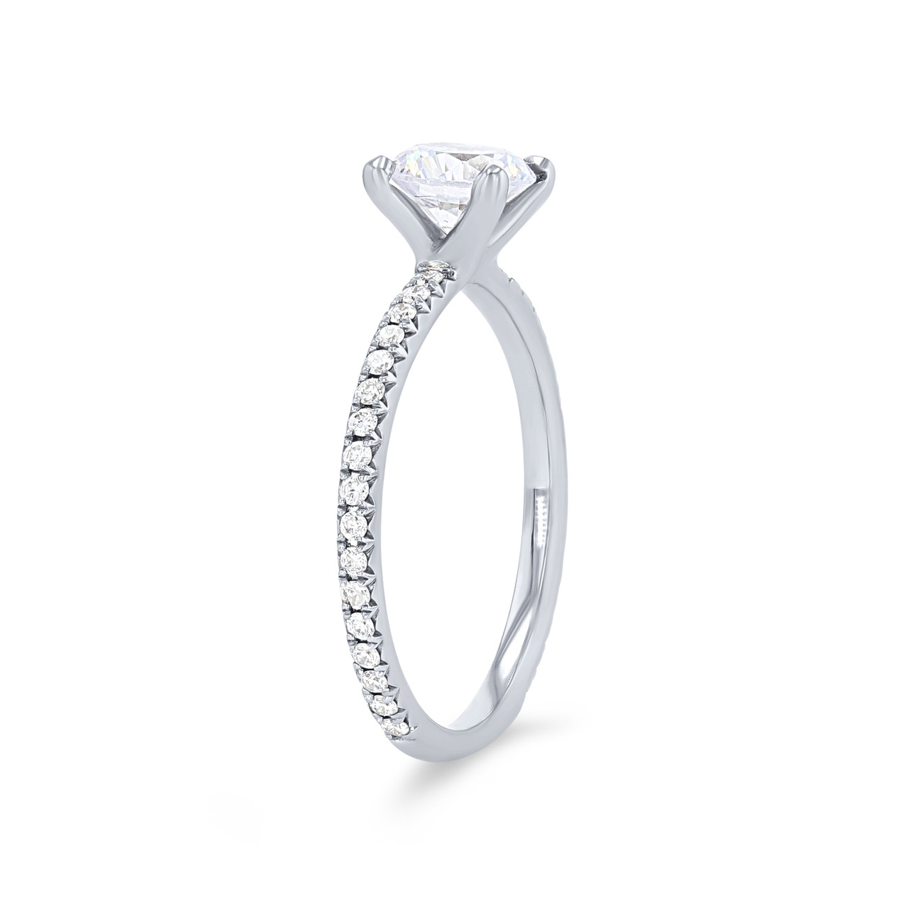 Sylvie Classic Pave Diamond Engagement Setting 1