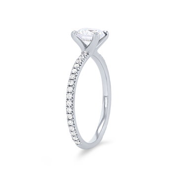 Sylvie Classic Pave Diamond Engagement Setting In White Gold 14K