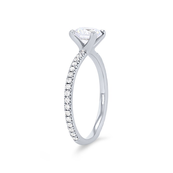 Sylvie Classic Pave Diamond Engagement Setting In White Gold 14K