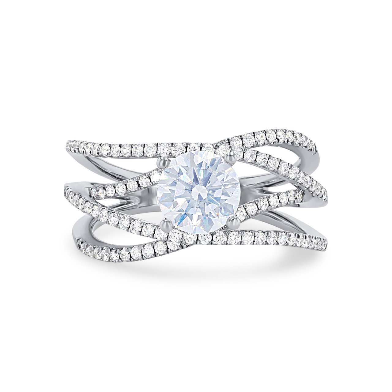 Sylvie Multirow Twist Diamond Engagement Setting 0