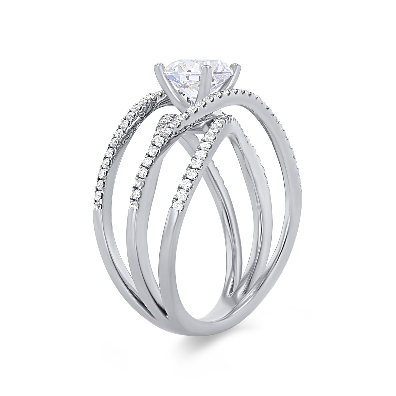 Sylvie Multirow Twist Diamond Engagement Setting 1