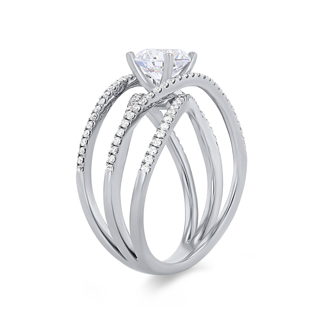 Sylvie Multirow Twist Diamond Engagement Setting 1