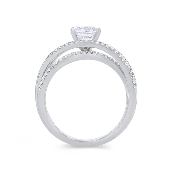 Sylvie Multirow Twist Diamond Engagement Setting In White Gold 14K