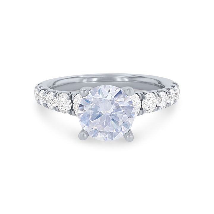 Yellow Gold 14K Sylvie Graduated Diamond Engagement Setting