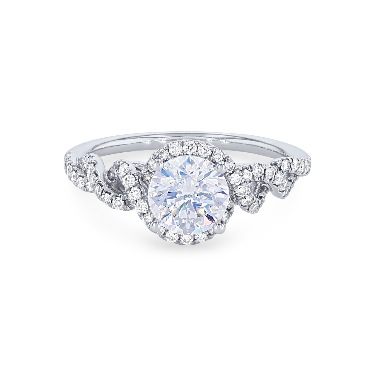 Sylvie Halo Twist Diamond Engagement Setting 0