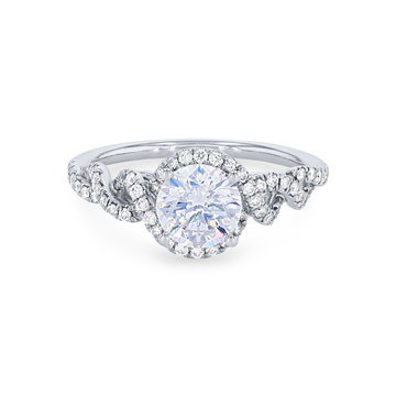 Sylvie Halo Twist Diamond Engagement Setting In White Gold 14K