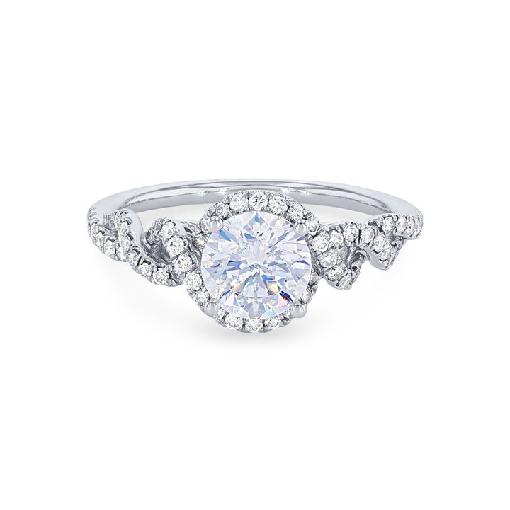 Sylvie Halo Twist Diamond Engagement Setting In White Gold 14K