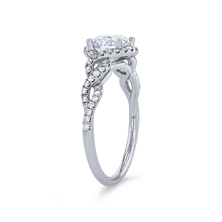 White Gold 14K Sylvie Halo Twist Diamond Engagement Setting