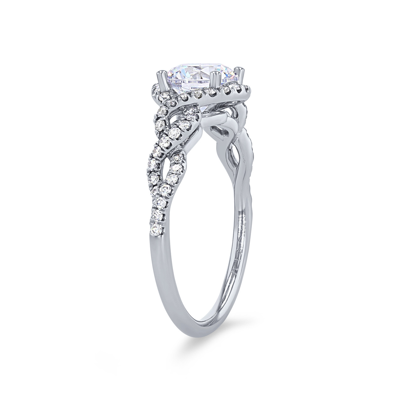 Sylvie Halo Twist Diamond Engagement Setting 1