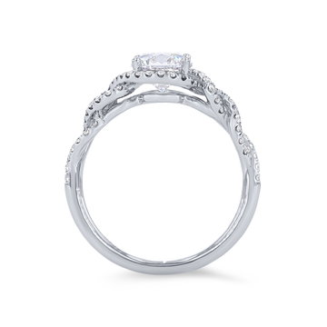 Sylvie Halo Twist Diamond Engagement Setting In White Gold 14K