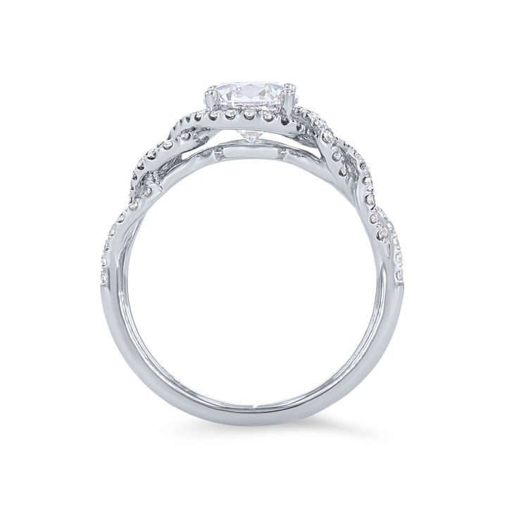 White Gold 14K Sylvie Halo Twist Diamond Engagement Setting