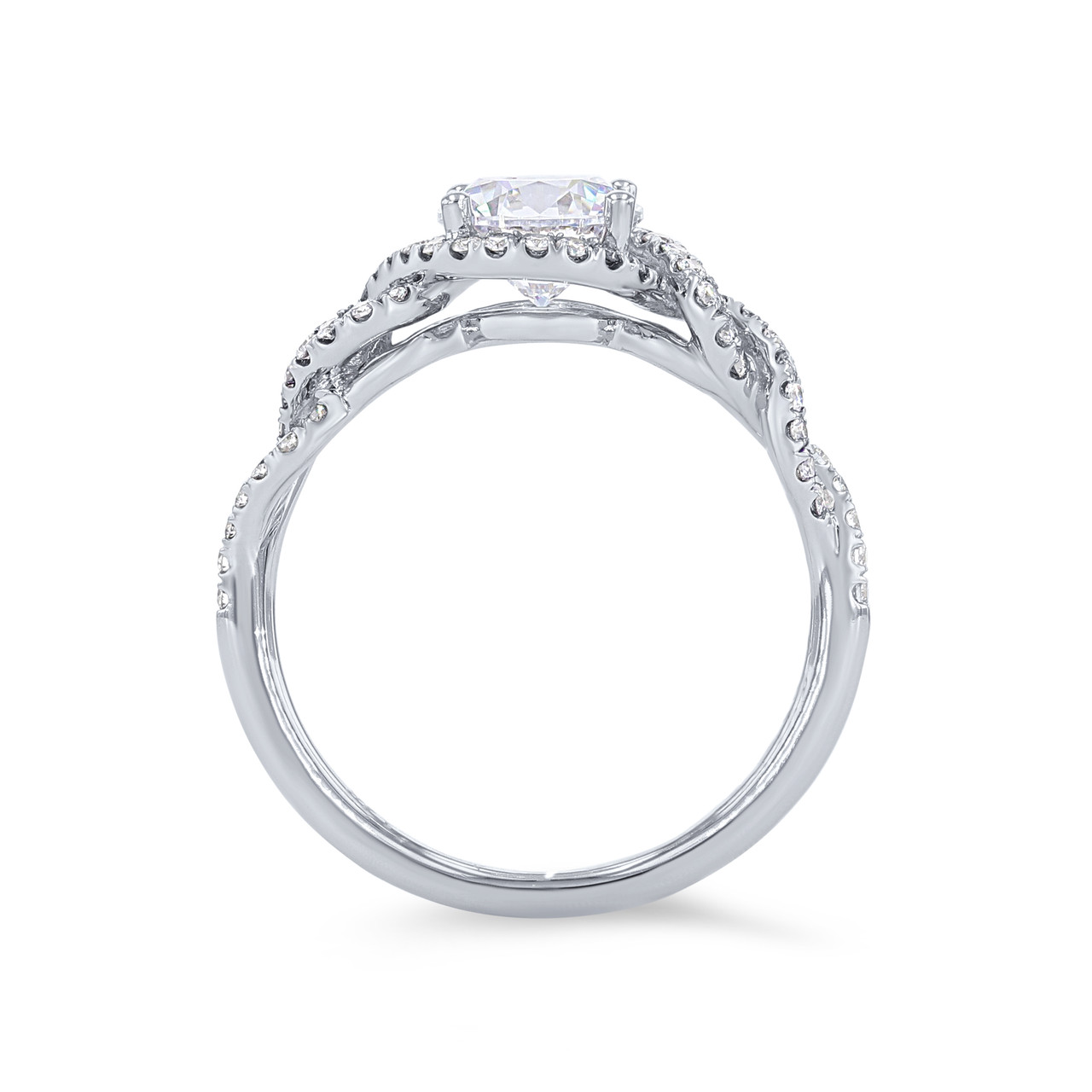 Sylvie Halo Twist Diamond Engagement Setting 2