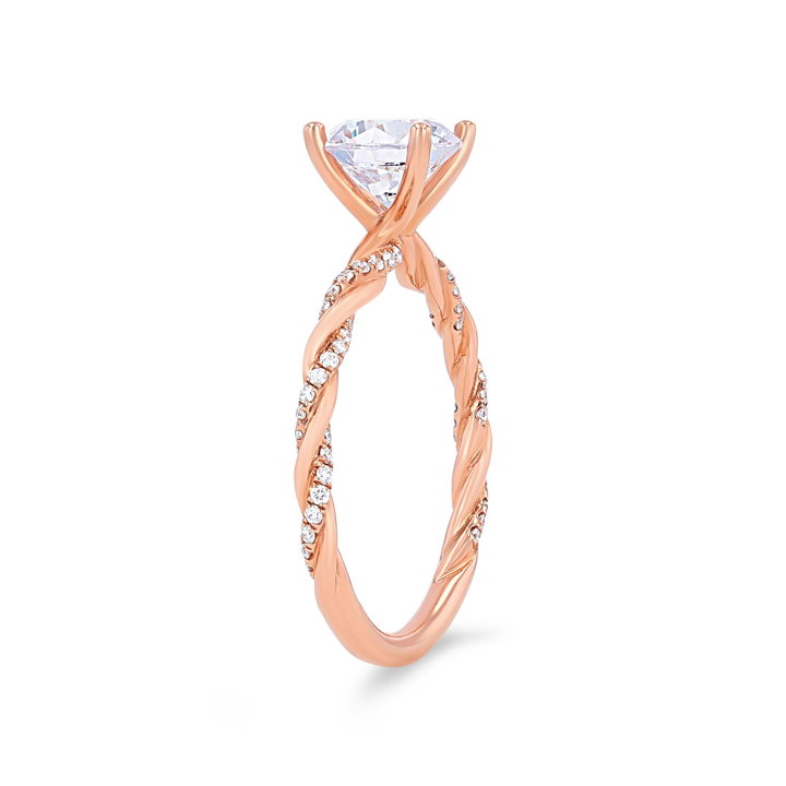 Sylvie Rope Twist Half Diamond Engagement Setting In White Gold 14K