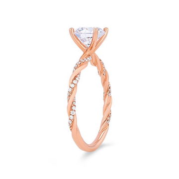 Sylvie Rope Twist Half Diamond Engagement Setting