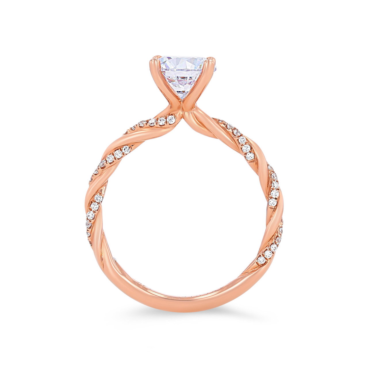 Sylvie Rope Twist Half Diamond Engagement Setting 2