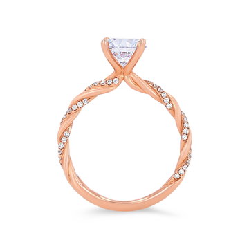 Sylvie Rope Twist Half Diamond Engagement Setting In White Gold 14K