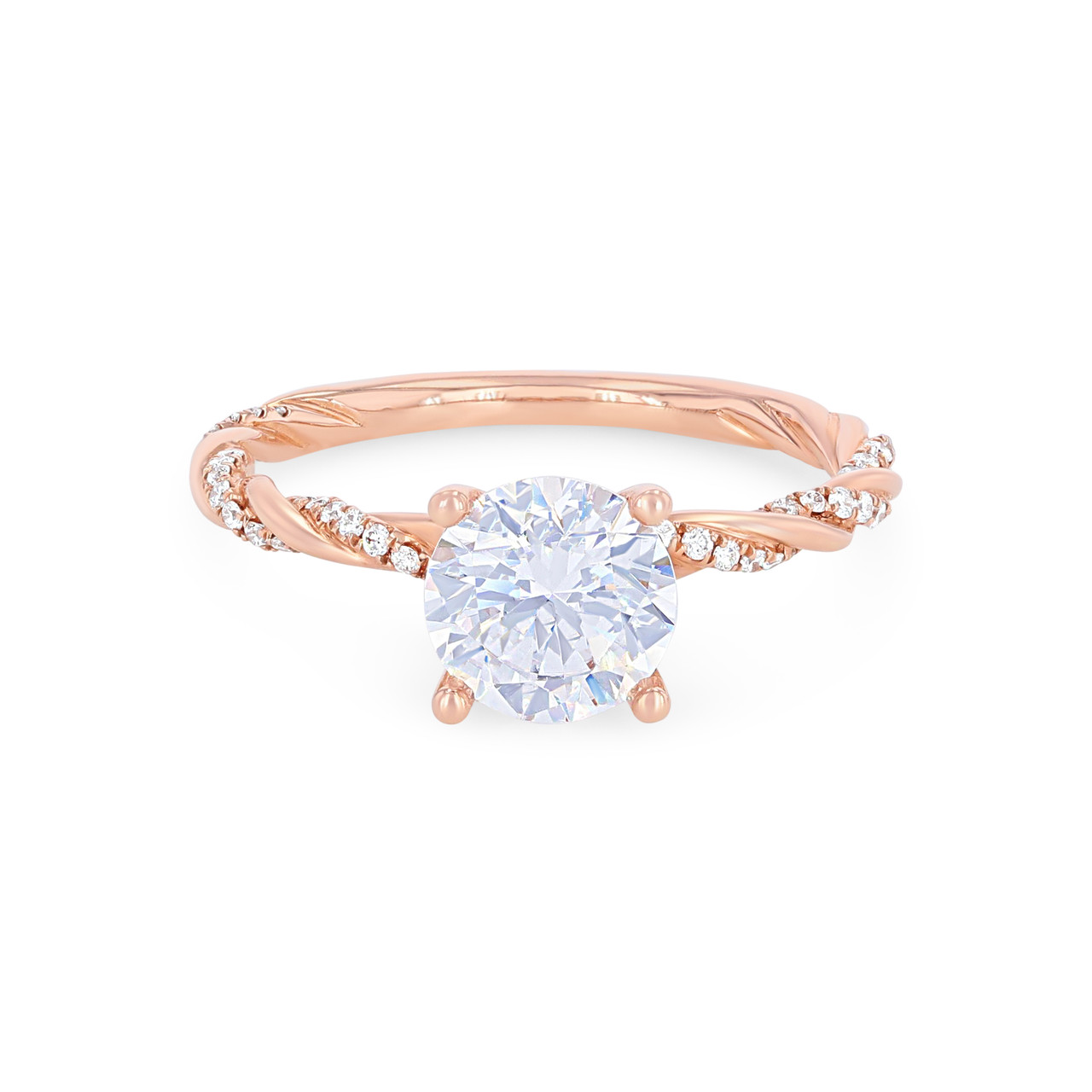 Sylvie Rope Twist Half Diamond Engagement Setting 0