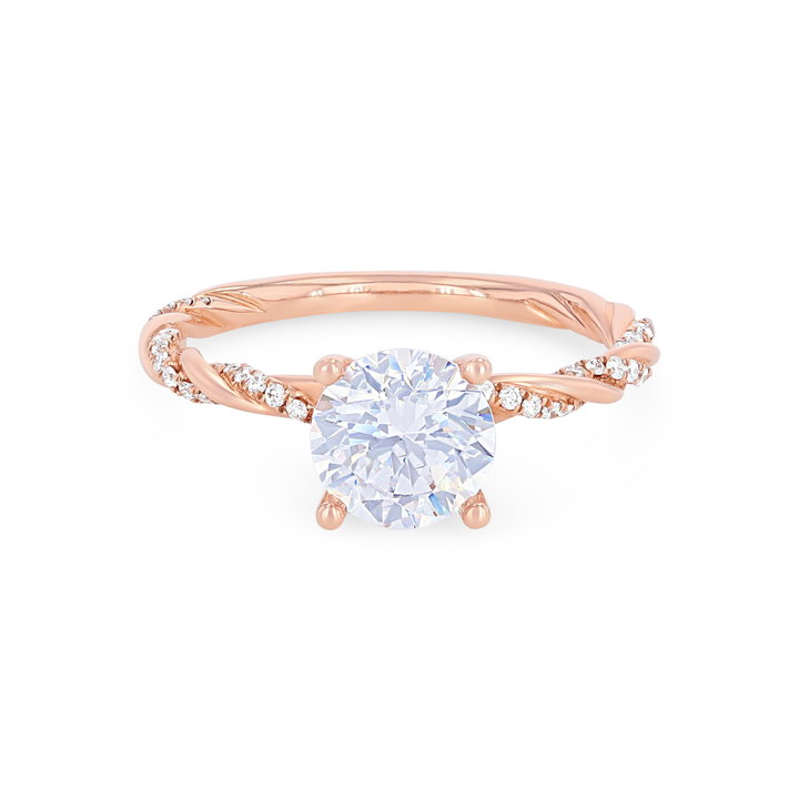 Sylvie Rope Twist Half Diamond Engagement Setting In White Gold 14K