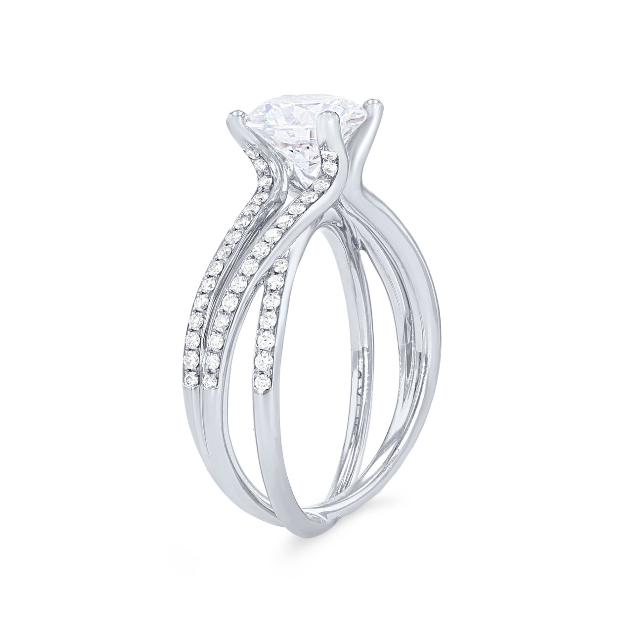 Sylvie Three Row Twist Diamond Engagement Setting 1