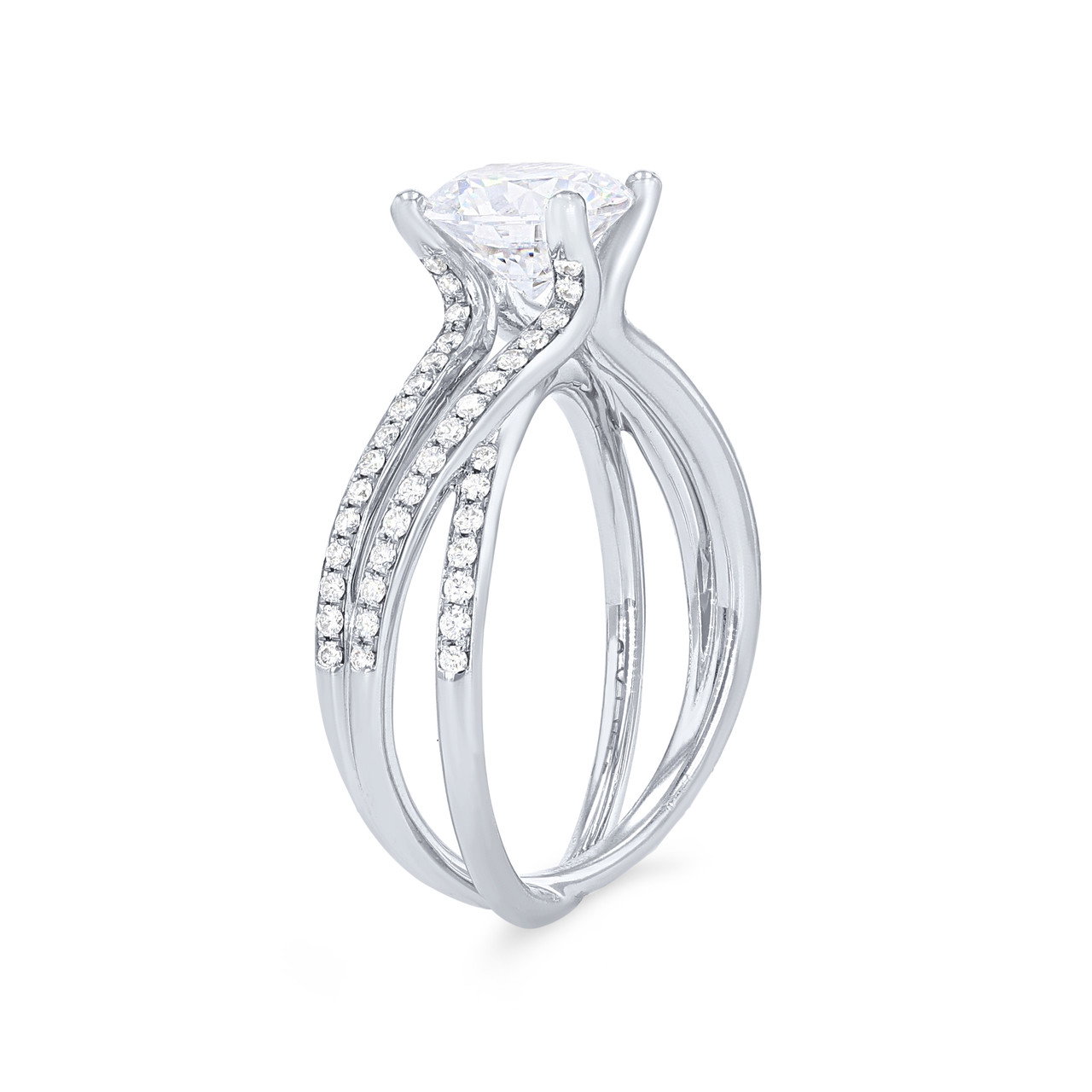 Sylvie Three Row Twist Diamond Engagement Setting 1