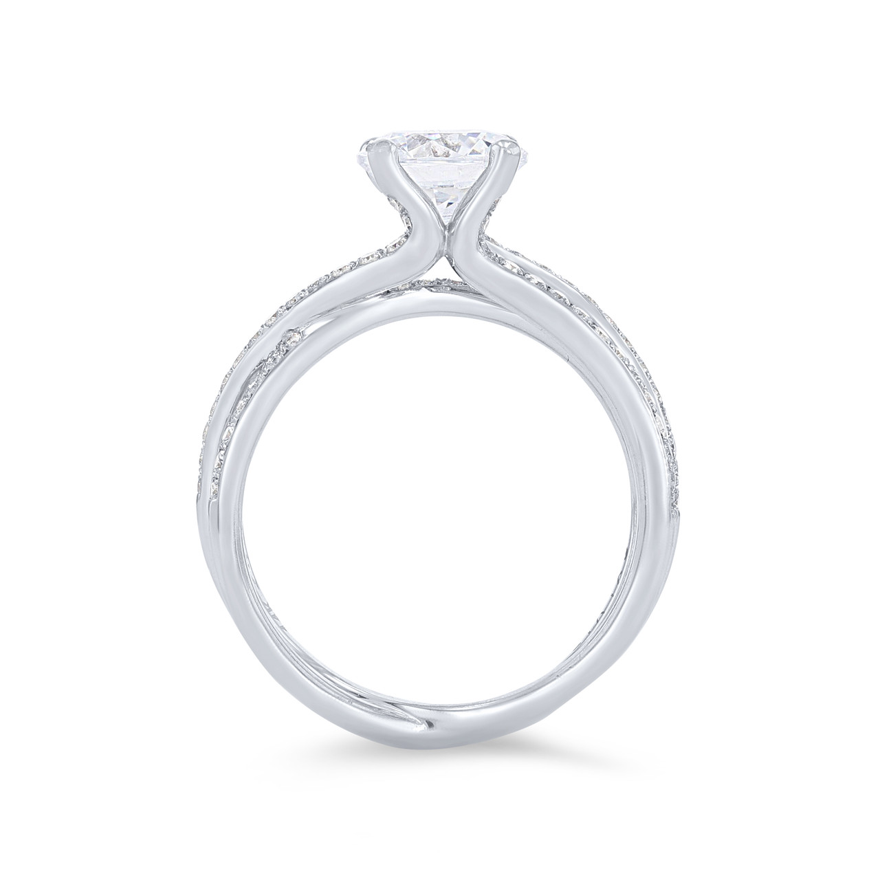 Sylvie Three Row Twist Diamond Engagement Setting 2