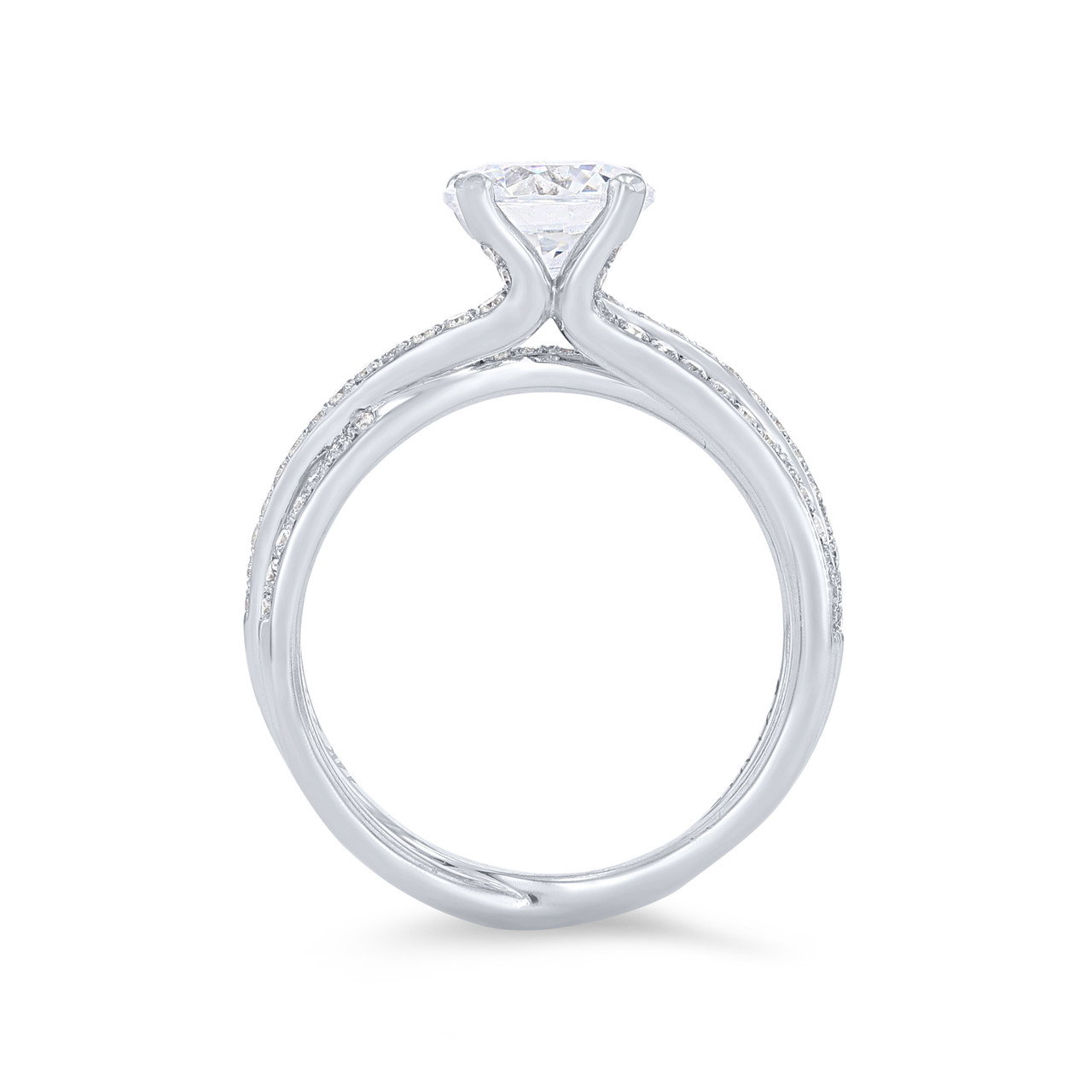Sylvie Three Row Twist Diamond Engagement Setting 2