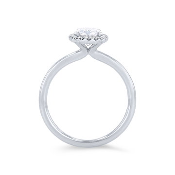 Sylvie Oval Halo Solitaire Engagement Setting In White Gold 14K