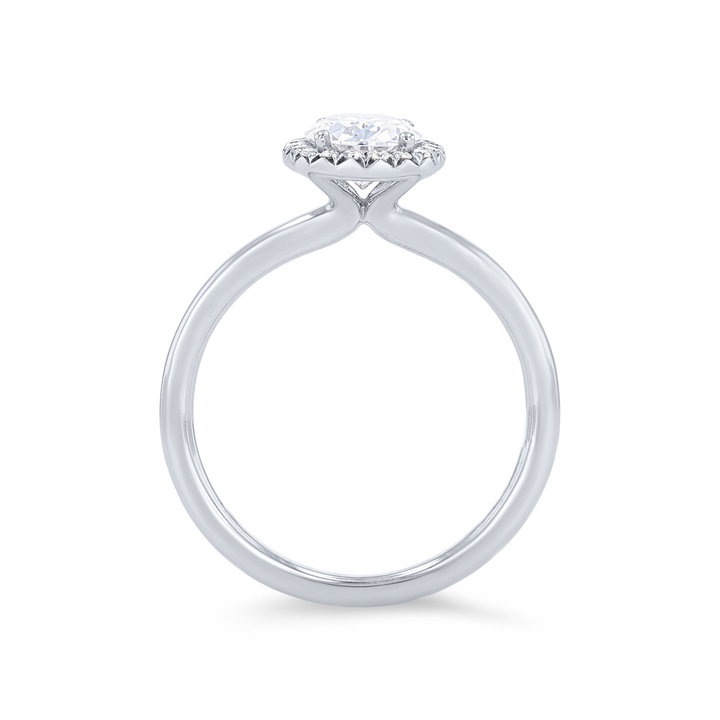 Sylvie Oval Halo Solitaire Engagement Setting In White Gold 14K