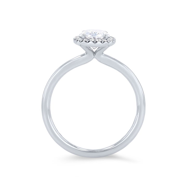 White Gold 14K Sylvie Oval Halo Solitaire Engagement Setting