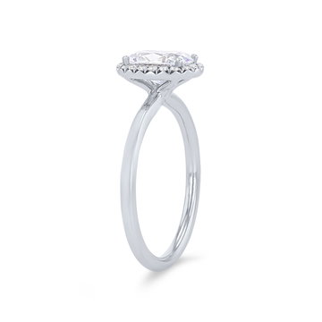 Sylvie Oval Halo Solitaire Engagement Setting In White Gold 14K