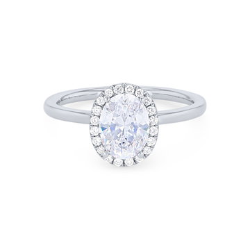 Sylvie Oval Halo Solitaire Engagement Setting In White Gold 14K