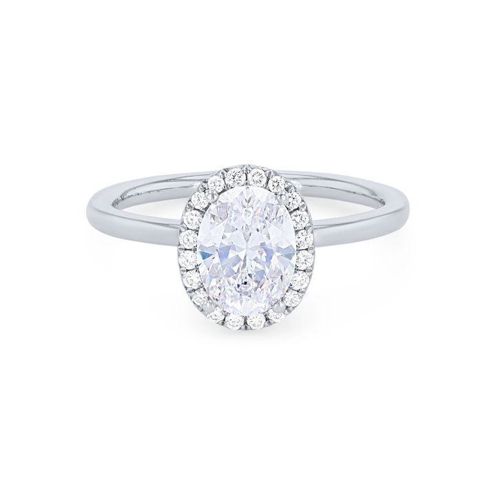 White Gold 14K Sylvie Oval Halo Solitaire Engagement Setting