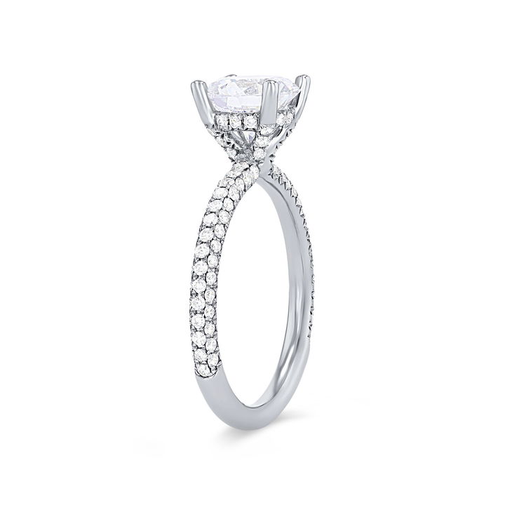 Rose Gold 14K Sylvie Three Sided Pave Diamond Engagement Setting