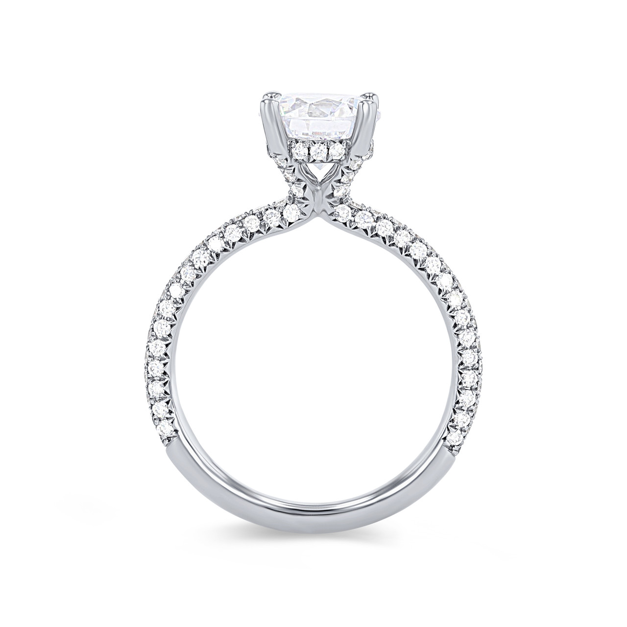 Sylvie Three Sided Pave Diamond Engagement Setting 2