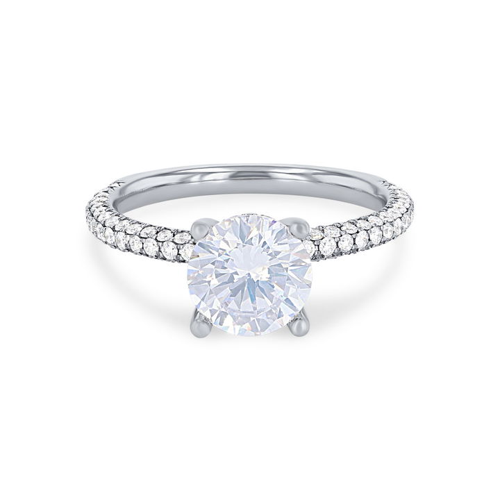 Rose Gold 14K Sylvie Three Sided Pave Diamond Engagement Setting
