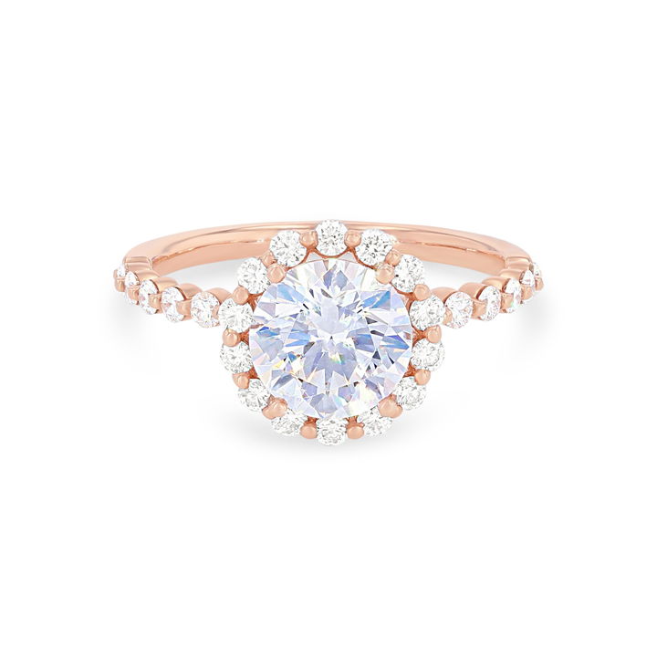 Yellow Gold 14K Sylvie Single Prong Halo Engagement Setting
