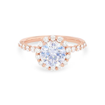 Sylvie Single Prong Halo Engagement Setting In Yellow Gold 14K