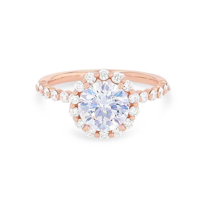 Sylvie Single Prong Halo Engagement Setting In Yellow Gold 14K