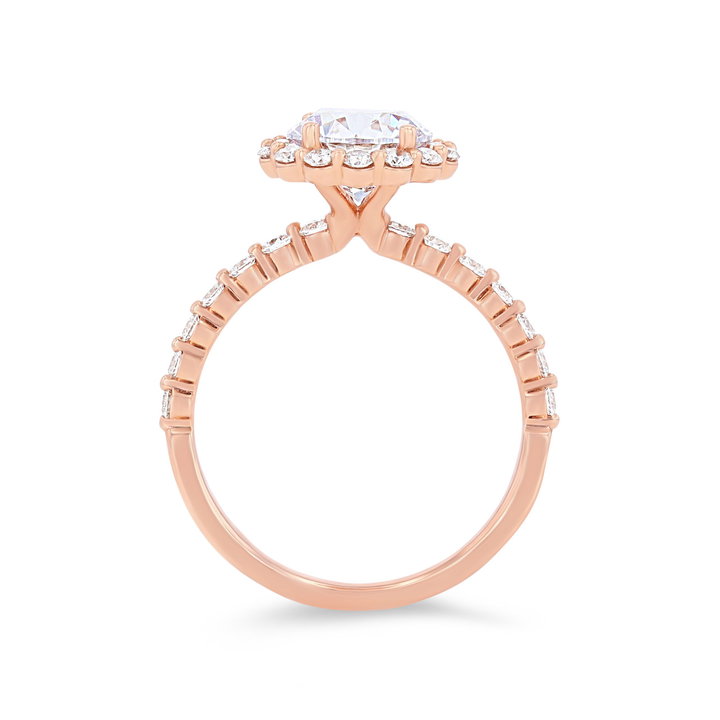 Sylvie Single Prong Halo Engagement Setting In Yellow Gold 14K