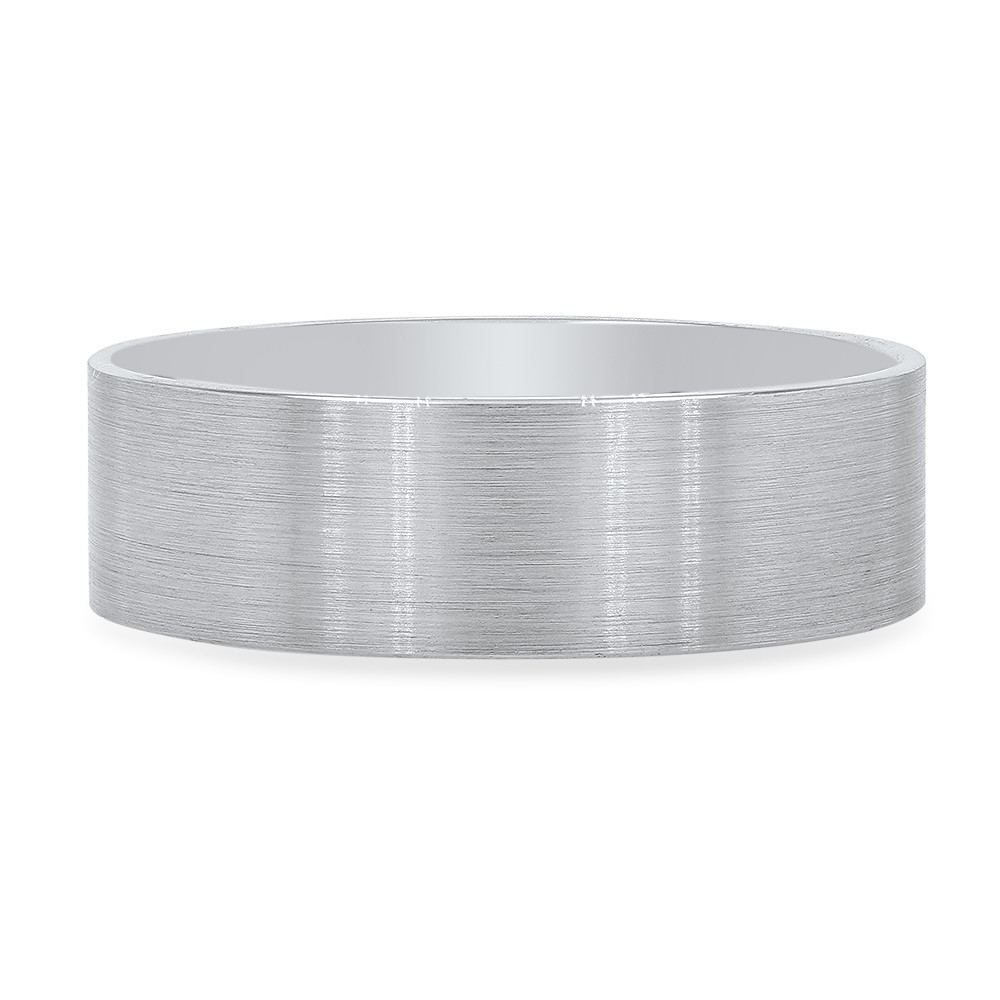 Flat Matte 7mm Wedding Band 0