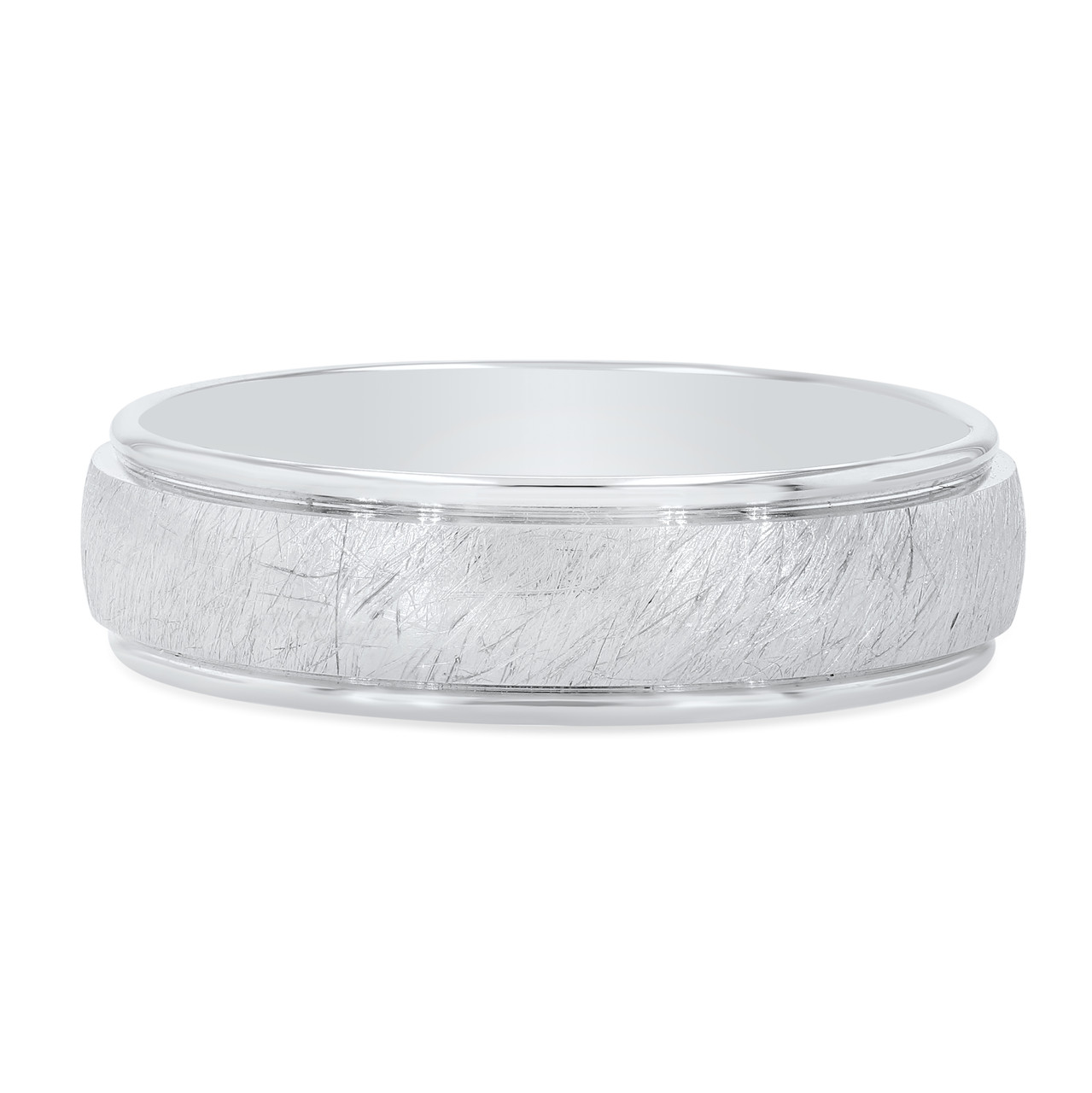 Wire Matte Polished Edge 6mm Wedding Band 0
