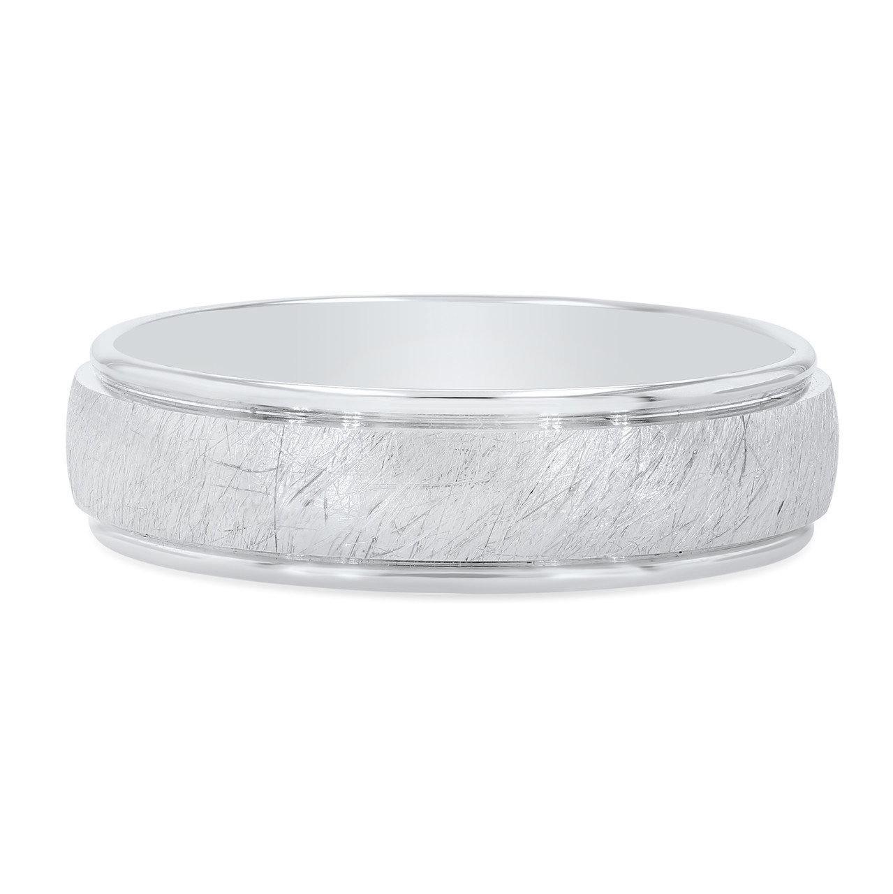 Wire Matte Polished Edge 6mm Wedding Band