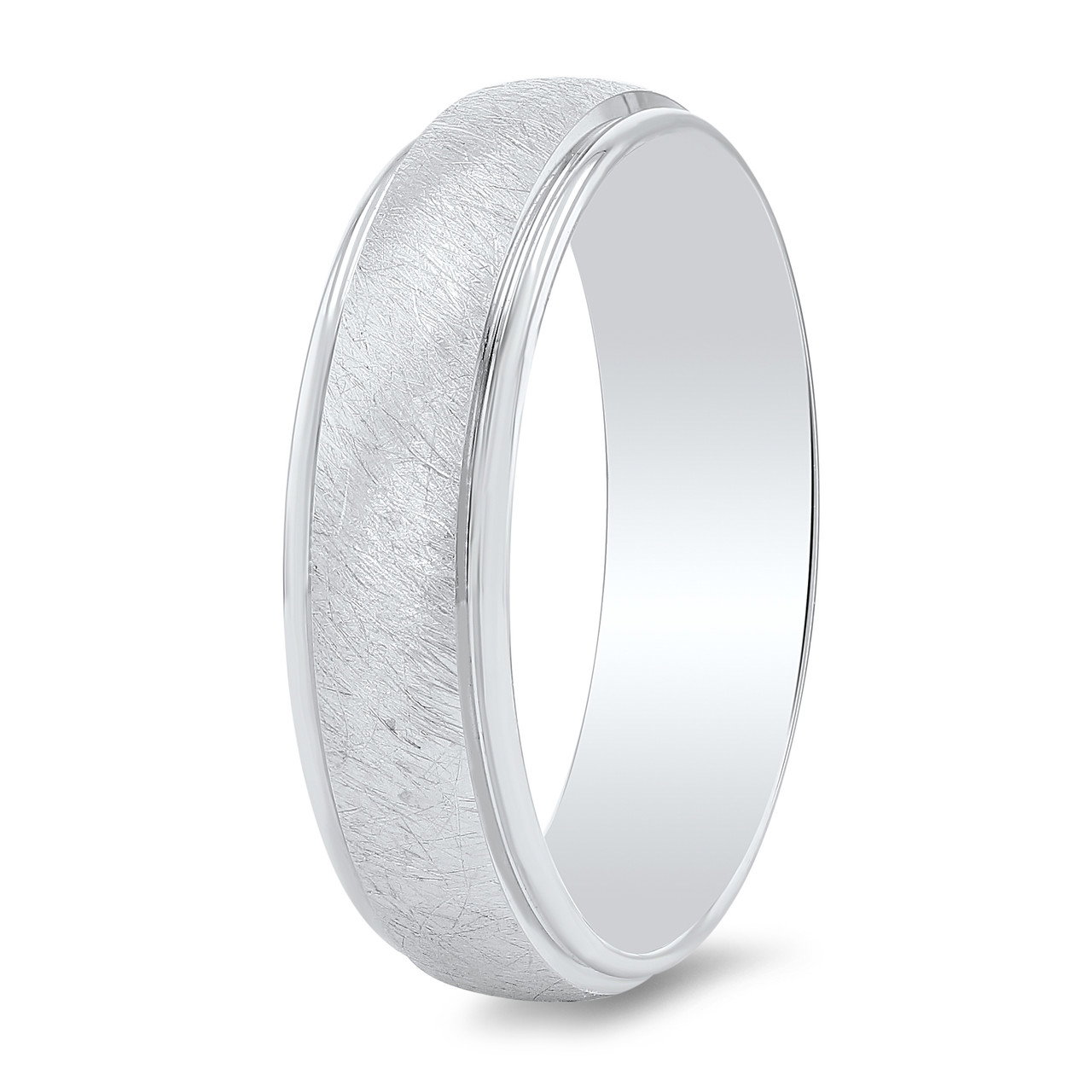 Wire Matte Polished Edge 6mm Wedding Band 1