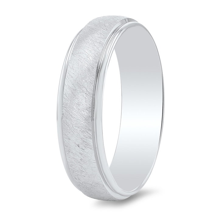 Wire Matte Polished Edge 6mm Wedding Band In Yellow Gold 14K