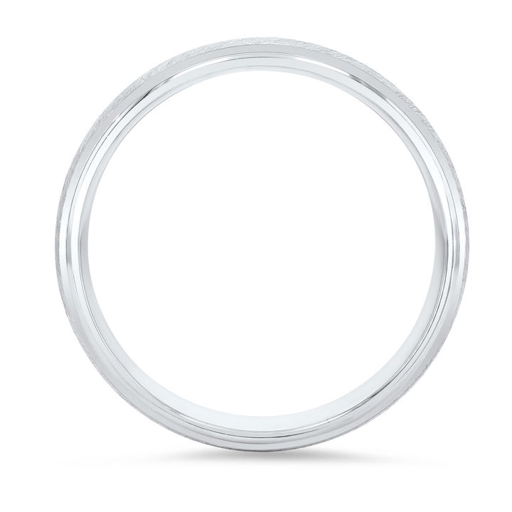 Platinum Wire Matte Polished Edge 6mm Wedding Band