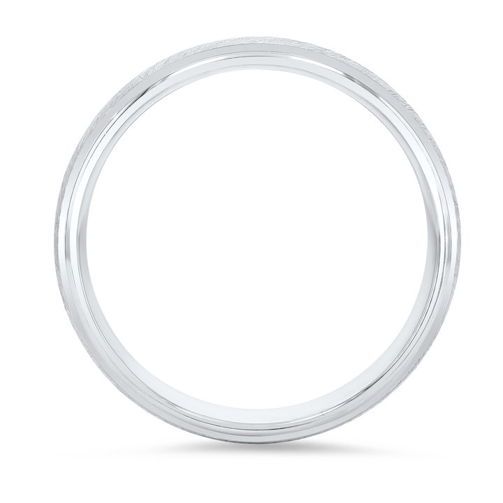 Wire Matte Polished Edge 6mm Wedding Band In Yellow Gold 14K