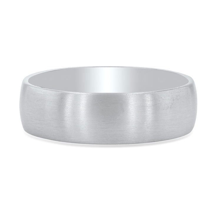 Platinum Classic Dome Matte 6.5mm Wedding Band