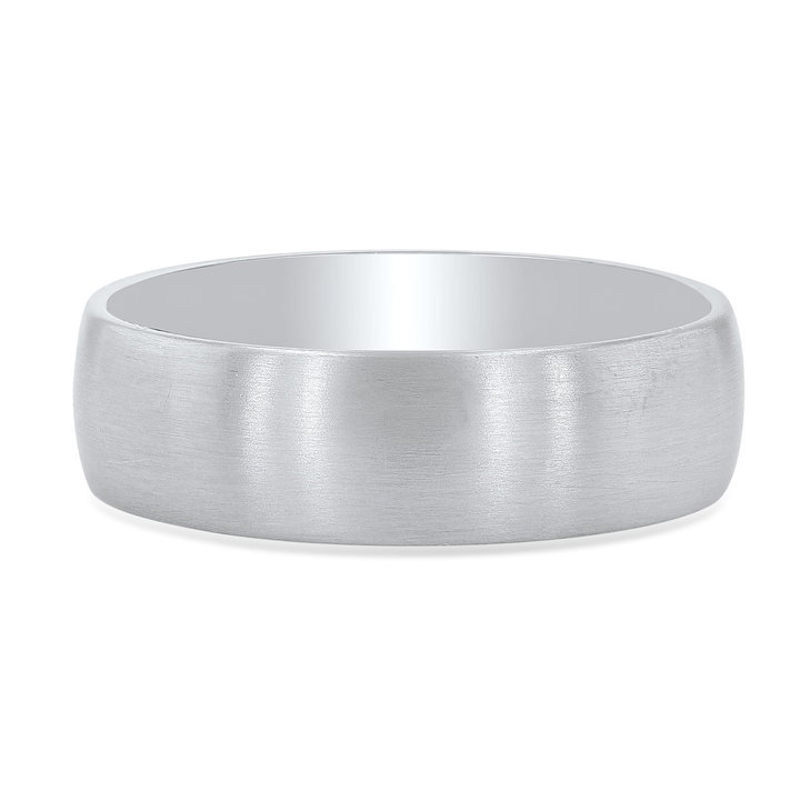 Classic Dome Matte 6.5mm Wedding Band In Yellow Gold 14K