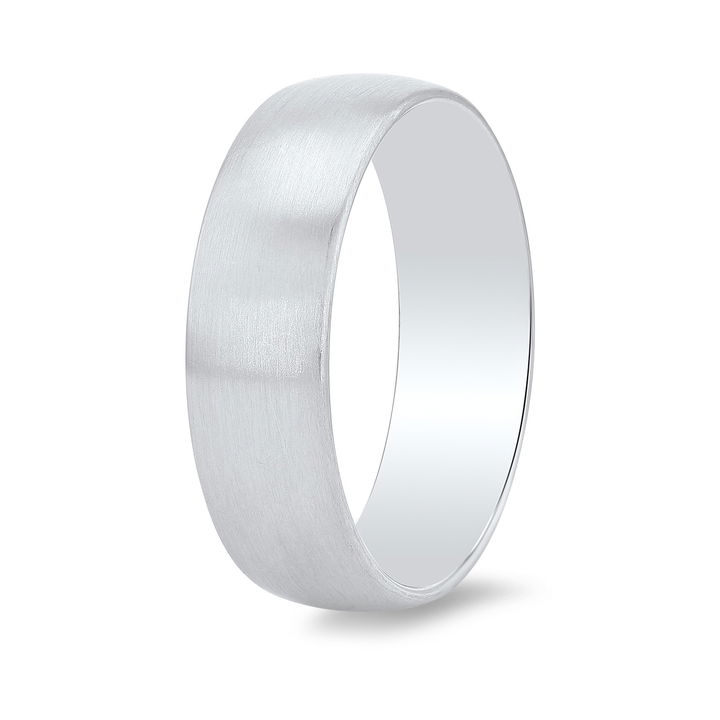 Platinum Classic Dome Matte 6.5mm Wedding Band