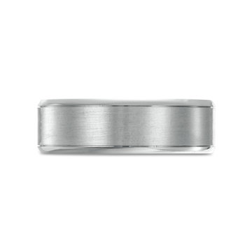 Matte Polished Edge 7mm Wedding Band In Yellow Gold 14K